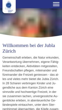 Vorschau der mobilen Webseite www.jublazueri.ch, Blauring/Jungwacht Kanton Zürich