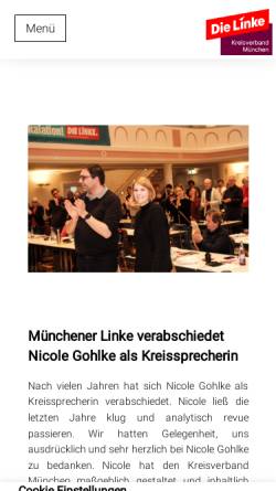Vorschau der mobilen Webseite www.dielinke-muc.de, Die Linke. München