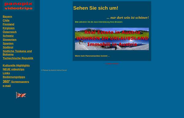 Vorschau von www.panopixvideotrips.com, Virtuelle Besichtigung von Orten und Landschaften in Oberbayern