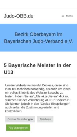 Vorschau der mobilen Webseite www.judo-oberbayern.de, Bayerischer Judoverband e. V. - Bezirk Oberbayern