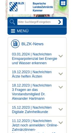 Vorschau der mobilen Webseite www.zbvobb.blzk.de, Zahnärztlicher Bezirksverband Oberbayern