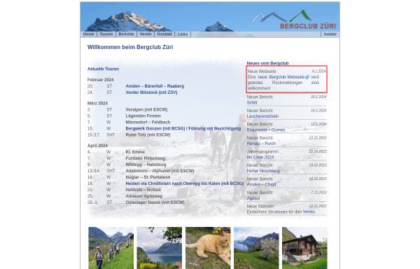 Vorschau von www.bergclub-zueri.ch, Bergclub Züri