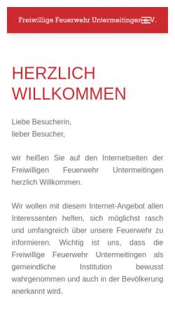 Vorschau der mobilen Webseite www.feuerwehr-untermeitingen.de, Freiwillige Feuerwehr Untermeitingen
