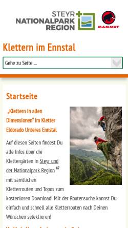 Vorschau der mobilen Webseite www.klettern-im-ennstal.at, Klettern im Ennstal