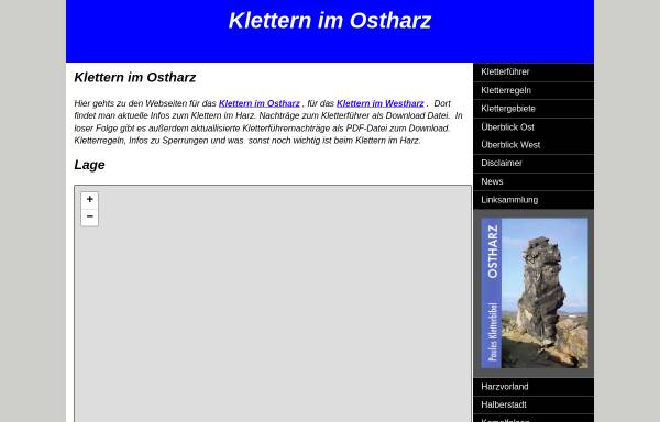 Vorschau von www.ostharz.info, Klettern im Harz