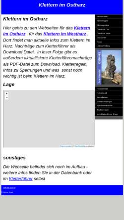 Vorschau der mobilen Webseite www.ostharz.info, Klettern im Harz