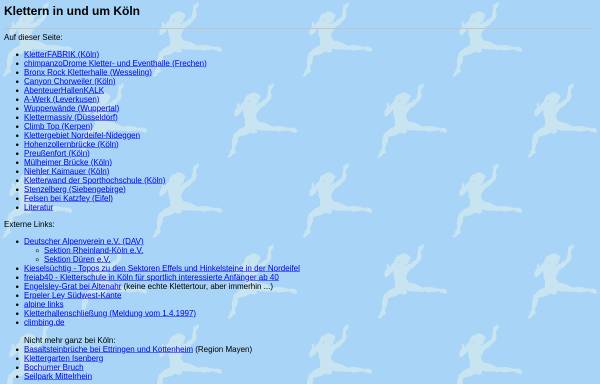 Vorschau von www.infraroth.de, Klettern in und um Köln