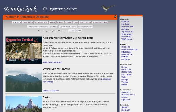 Vorschau von www.rennkuckuck.de, Rennkuckuck's Kletter-Seiten
