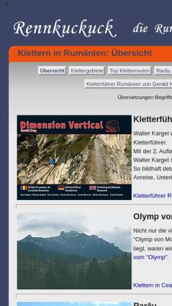 Vorschau der mobilen Webseite www.rennkuckuck.de, Rennkuckuck's Kletter-Seiten
