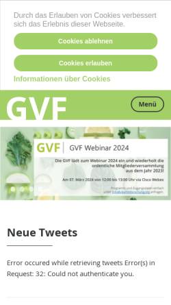 Vorschau der mobilen Webseite www.vitaminforschung.org, Gesellschaft für Angewandte Vitaminforschung e.V.