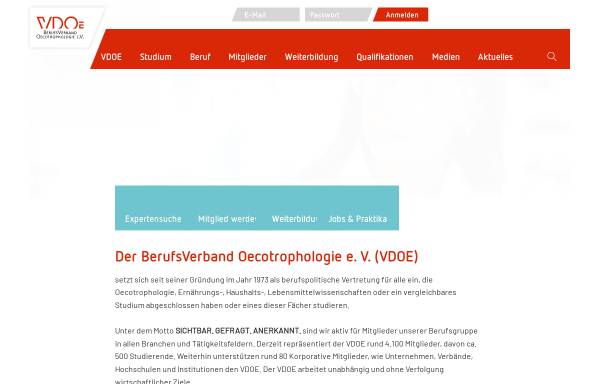 Vorschau von www.vdoe.de, BerufsVerband Oecotrophologie e. V. (VDOE)