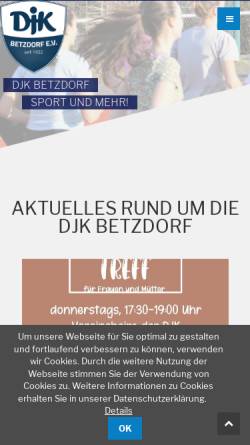 Vorschau der mobilen Webseite www.djk-betzdorf.de, DJK Sport- und Spielgemeinschaft Deutsche Jugendkraft Betzdorf e.V.