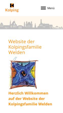 Vorschau der mobilen Webseite www.kolping-welden.de, Kolpingsfamilie Welden
