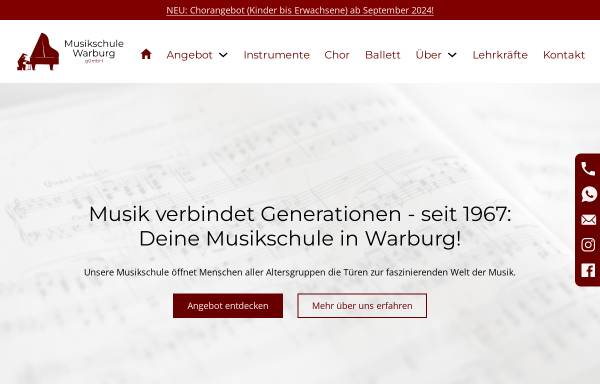 Vorschau von www.mu-wa.de, Musikschule Warburg gGmbH