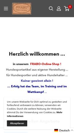 Vorschau der mobilen Webseite www.frabo.de, Frabo für den Hundesport GmbH