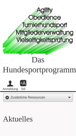 Vorschau der mobilen Webseite hundesport.glatz-net.de, Hundesportprogramm
