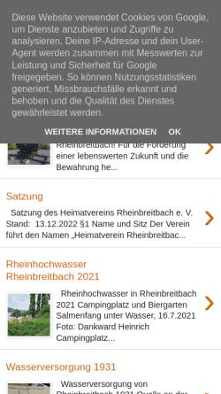 Vorschau der mobilen Webseite heimatverein-rheinbreitbach.blogspot.de, Heimatverein Rheinbreitbach