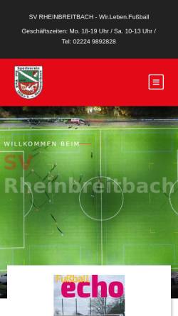 Vorschau der mobilen Webseite rheinbreitbach-fussball.de, SV Rot Weiß Rheinbreitbach 1929 e.V. - Abteilung Fußball