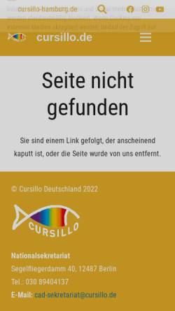 Vorschau der mobilen Webseite www.cursillo.de, Cursillo-Team, Diözese Trier