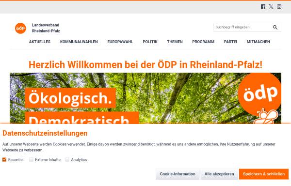 Vorschau von www.oedp-rlp.de, Ökologisch-Demokratische Partei (ödp) Rheinland-Pfalz