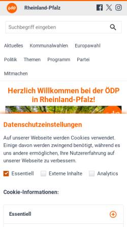 Vorschau der mobilen Webseite www.oedp-rlp.de, Ökologisch-Demokratische Partei (ödp) Rheinland-Pfalz