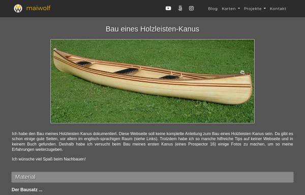 Vorschau von www.maiwolf.de, Bau eines Holzleisten Kanus