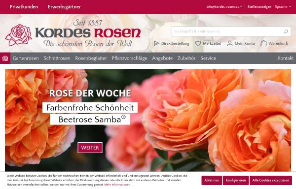 Vorschau von www.rosen.de, W. Kordes' Söhne Rosenschulen GmbH & Co KG