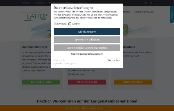 Vorschau von www.lahoe.de, Bibelkonferenzstätte Langensteinbacher Höhe