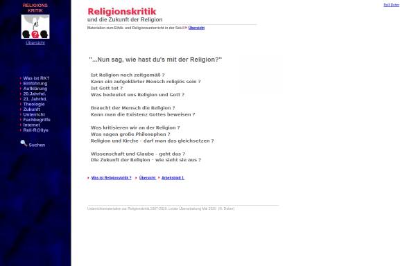 Vorschau von www.dober.de, Religionskritik