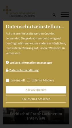 Vorschau der mobilen Webseite portal.kirchen.net, Internetseelsorge Erzbistum Salzburg