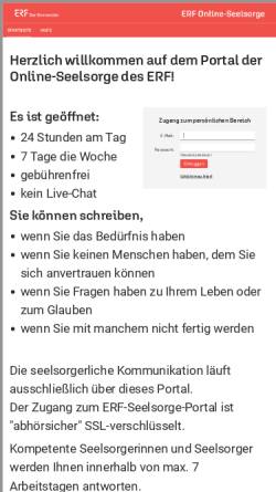 Vorschau der mobilen Webseite seelsorge.erf.de, Seelsorge des ERF