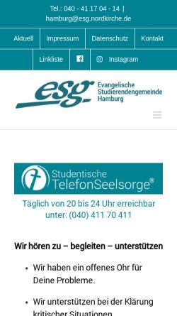 Vorschau der mobilen Webseite www.stems.de, Studentische Telefon- und E-Mail Seelsorge