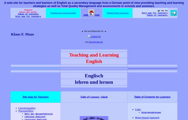 Vorschau von www.kfmaas.de, Englisch lehren und lernen