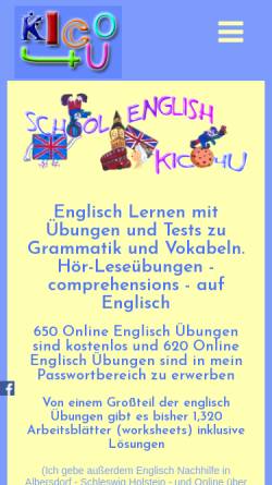 Vorschau der mobilen Webseite kico4u.de, Kids Corner 4 English