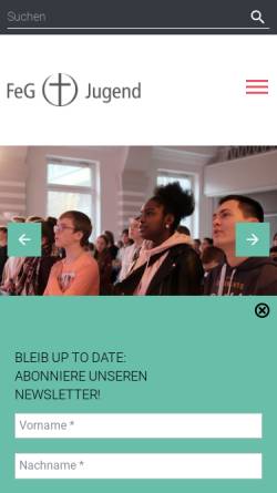 Vorschau der mobilen Webseite jugend.feg.de, Jugend und Teens im Bund FeG