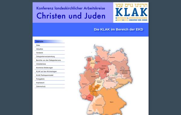 Vorschau von www.klak.org, Konferenz landeskirchlicher Arbeitskreise Christen und Juden