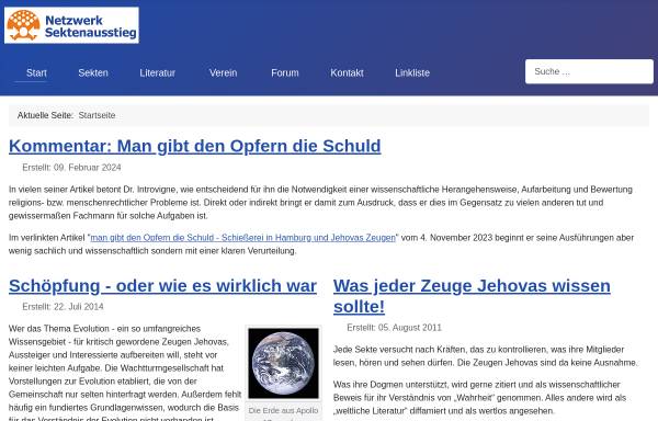 Vorschau von www.sektenausstieg.net, Netzwerk Sektenausstieg e.V.