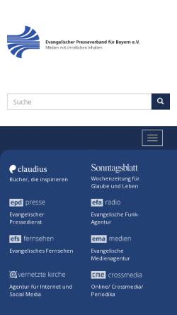 Vorschau der mobilen Webseite www.epv.de, Evangelischer Presseverband für Bayern