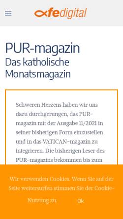 Vorschau der mobilen Webseite www.pur-magazin.de, Pur-Magazin