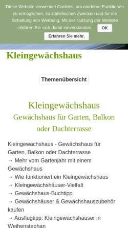 Vorschau der mobilen Webseite www.kleingewaechshaus.de, Das Kleingewächshaus