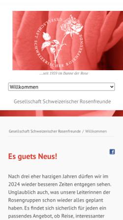 Vorschau der mobilen Webseite www.rosenfreunde.ch, Gesellschaft Schweizerischer Rosenfreunde - GSRF
