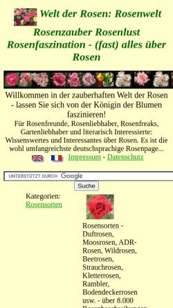 Vorschau der mobilen Webseite www.welt-der-rosen.de, Die Welt der Rosen