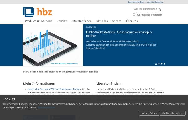 Vorschau von www.hbz-nrw.de, Hochschulbibliothekszentrum des Landes NRW