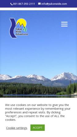 Vorschau der mobilen Webseite www.yukonwide.com, Abenteuerurlaub in Kanada's Yukon