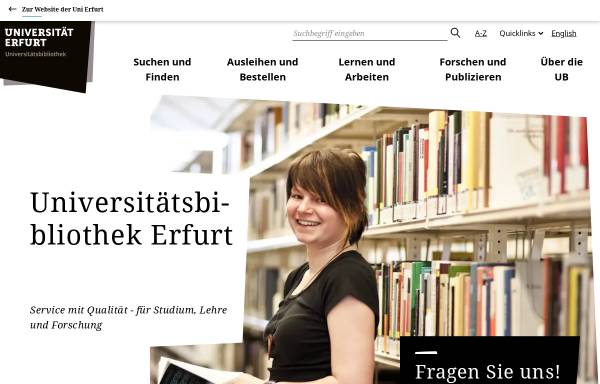 Vorschau von www.uni-erfurt.de, Universitäts- und Forschungsbibliothek Erfurt / Gotha