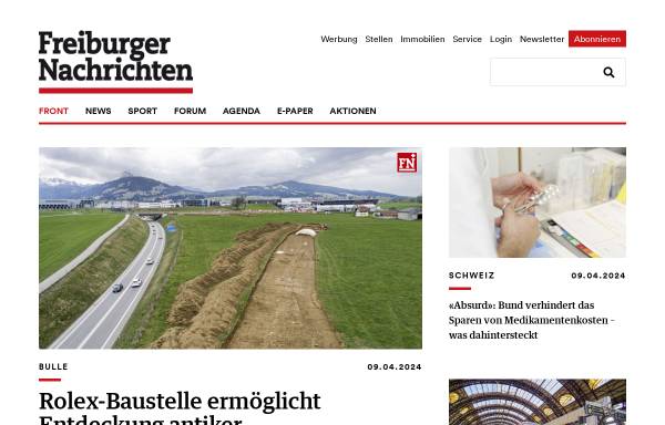 Vorschau von www.freiburger-nachrichten.ch, Freiburger Nachrichten