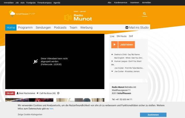 Vorschau von www.radiomunot.ch, Radio Munot
