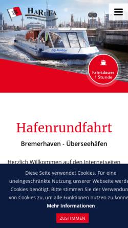 Vorschau der mobilen Webseite hafenrundfahrt-bremerhaven.de, Hafenrundfahrt Bremerhaven