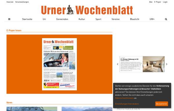 Vorschau von www.urnerwochenblatt.ch, Urner Wochenblatt