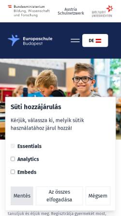 Vorschau der mobilen Webseite www.europaschule.hu, Österreichisch-Ungarische Europaschule Budapest